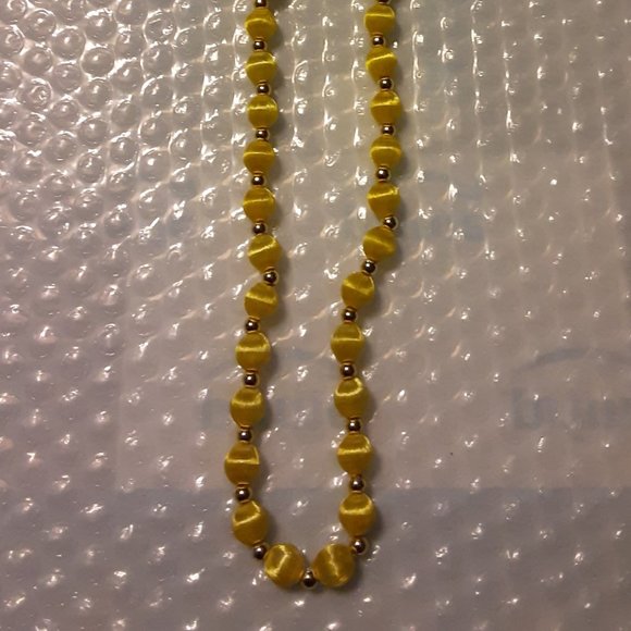 Jewelry - Yellow Covered Beaded Necklace